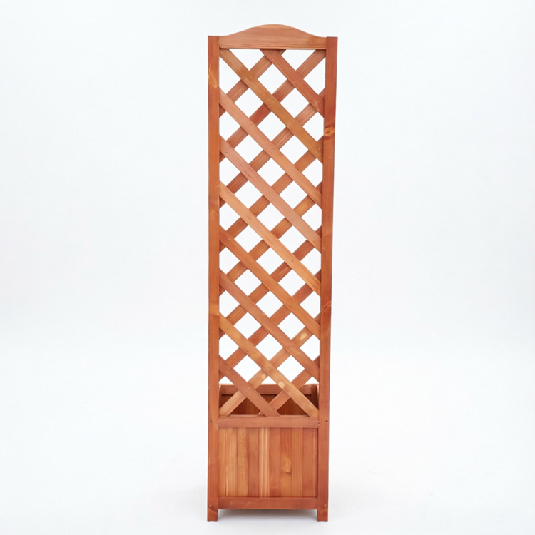 Arched Diamond Lattice Wooden Planter with Integrated Climbing Trellis - Image 6