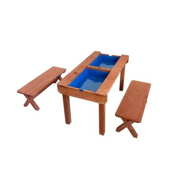 Convertible 3-in-1 Sand and Water Activity Table with Removable Benches and Umbrella