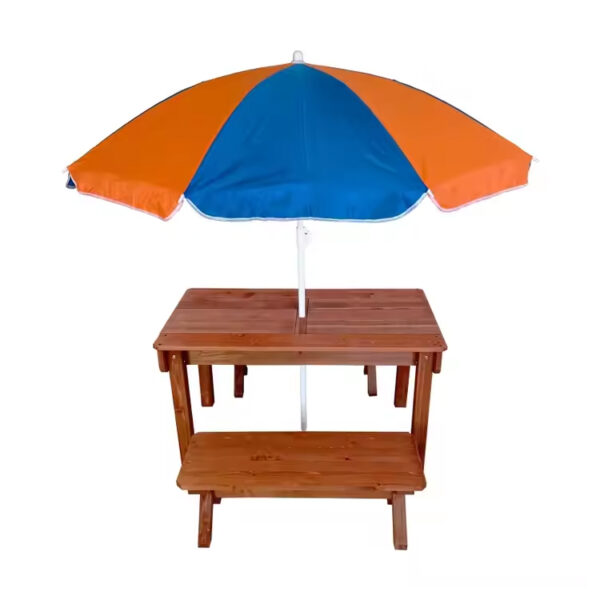 Convertible 3-in-1 Sand and Water Activity Table with Removable Benches and Umbrella
