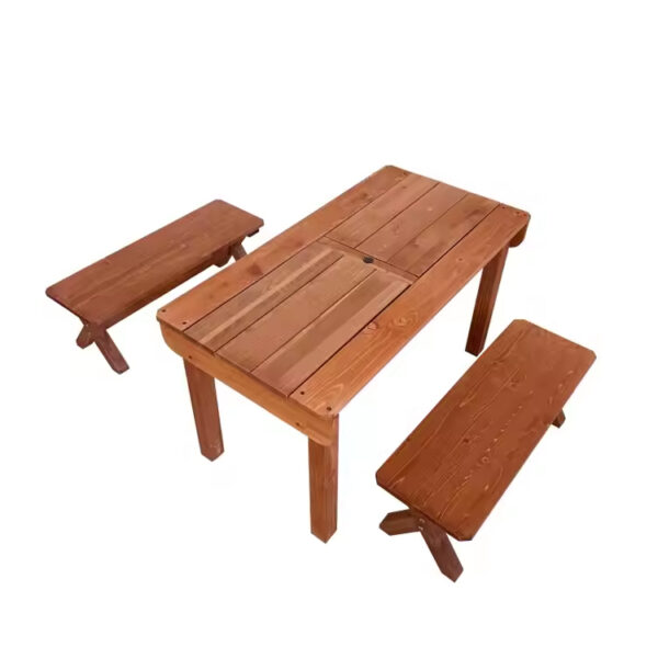 Convertible 3-in-1 Sand and Water Activity Table with Removable Benches and Umbrella