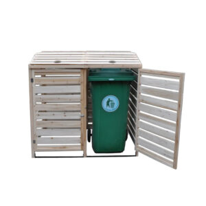 Double Wheelie Bin Storage Shed with Bi-Fold Roof