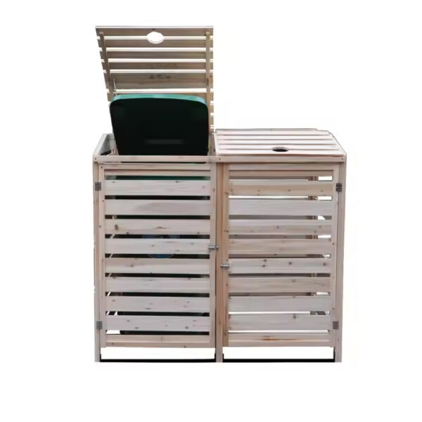 Double Wheelie Bin Storage Shed with Bi-Fold Roof