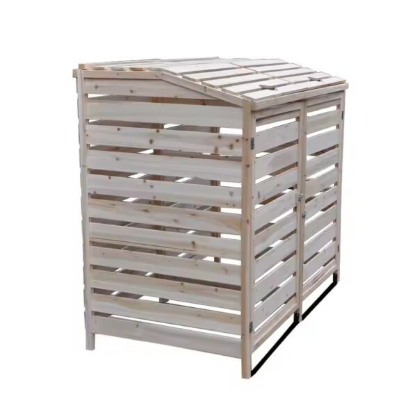 Double Wheelie Bin Storage Shed with Bi-Fold Roof