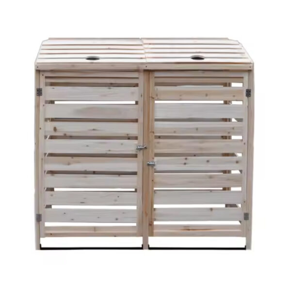 Double Wheelie Bin Storage Shed with Bi-Fold Roof