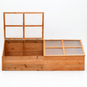 Large Wooden Cold Frame Greenhouse with Adjustable Polycarbonate Lids
