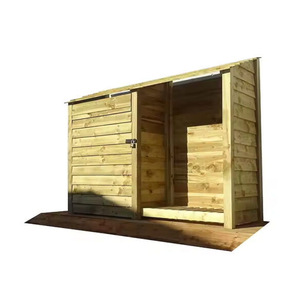 Long Narrow Outdoor Garden Shed with Firewood Storage