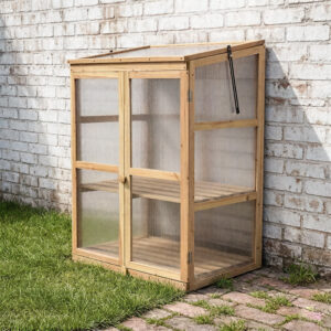 Mini Greenhouse 3 Tier FirPine Wood 110×76×56cm