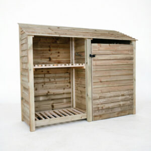 Narrow Log Store Fir Wood 81×227×180cm