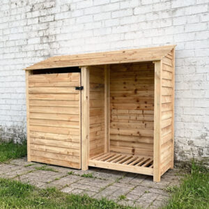 Narrow Log Store Fir Wood 81×227×180cm