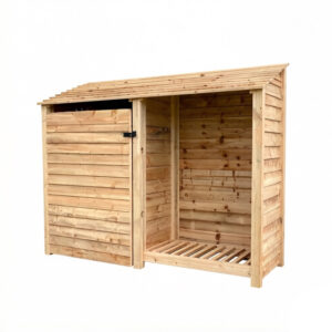 Narrow Log Store Fir Wood 81×227×180cm