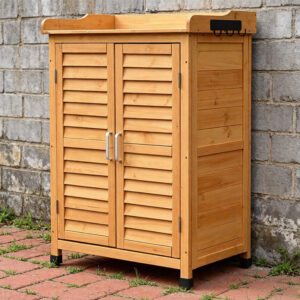 Outdoor Wooden Storage Cabinet 66.5×38.5×101.1cm