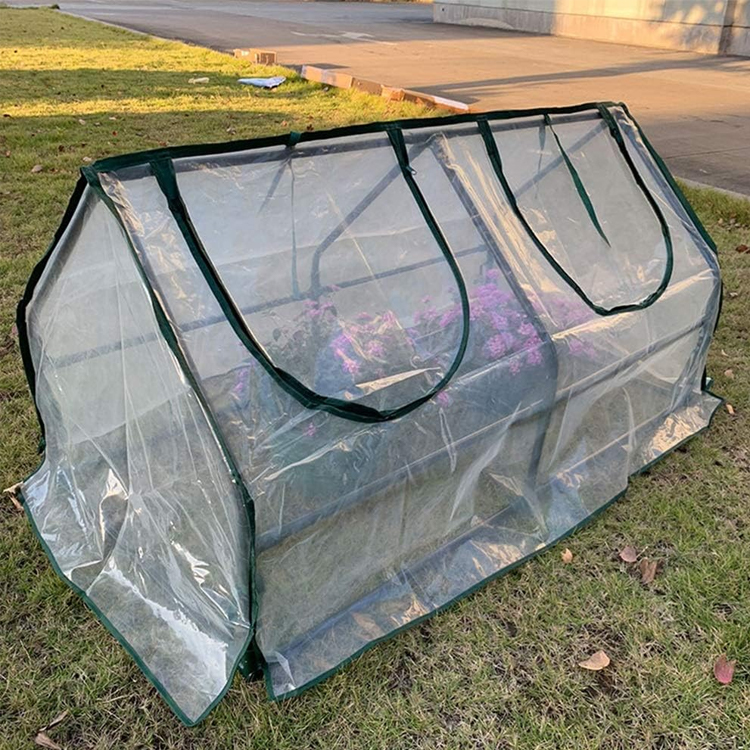 Portable Pop-Up Mini Greenhouse with Roll-Up Zipper Door