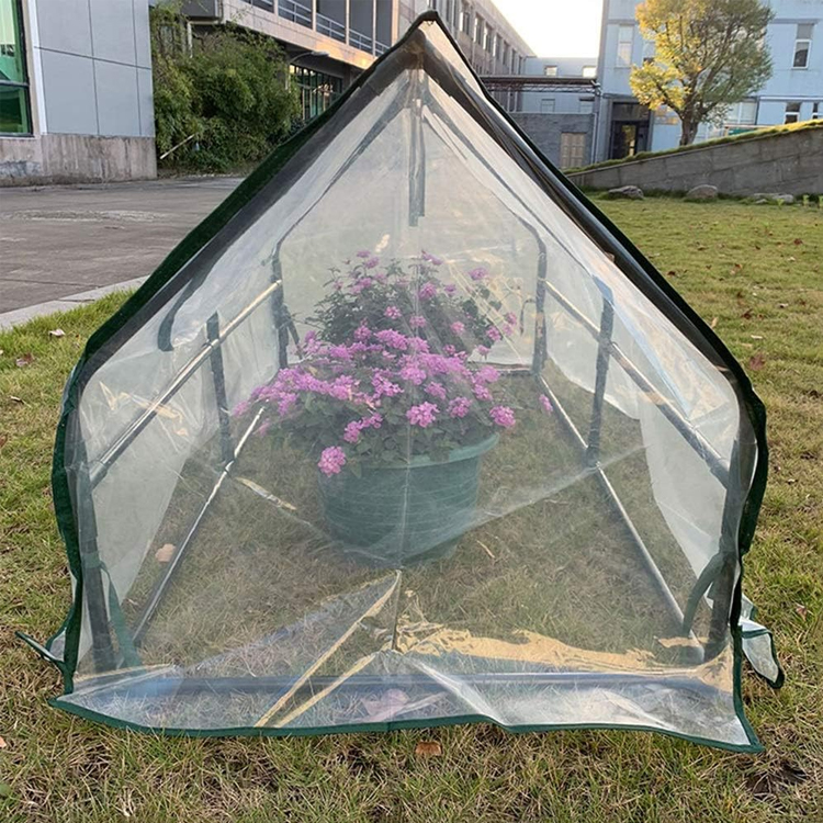 Portable Pop-Up Mini Greenhouse with Roll-Up Zipper Door
