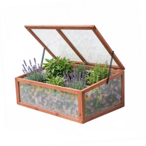 Portable Wooden Cold Frame Greenhouse with Adjustable Ventilation Lid