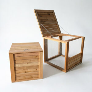 Premium Pine Ventilated Garden Compost Bin with Hinged Lid