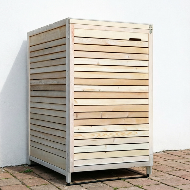 Premium Slatted Wooden Wheelie Bin Storage Shed