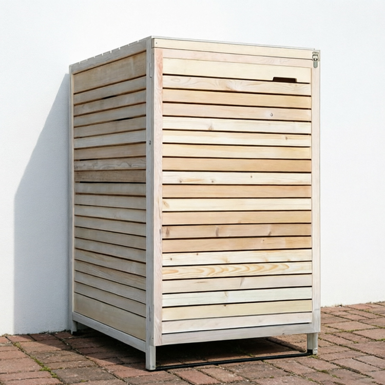 Premium Slatted Wooden Wheelie Bin Storage Shed