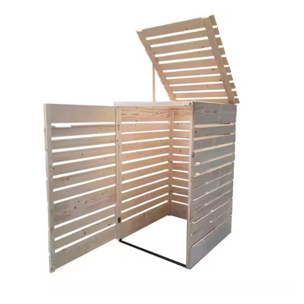 Rectangular Open-Top Wooden Garden Waste Storage Cabinet