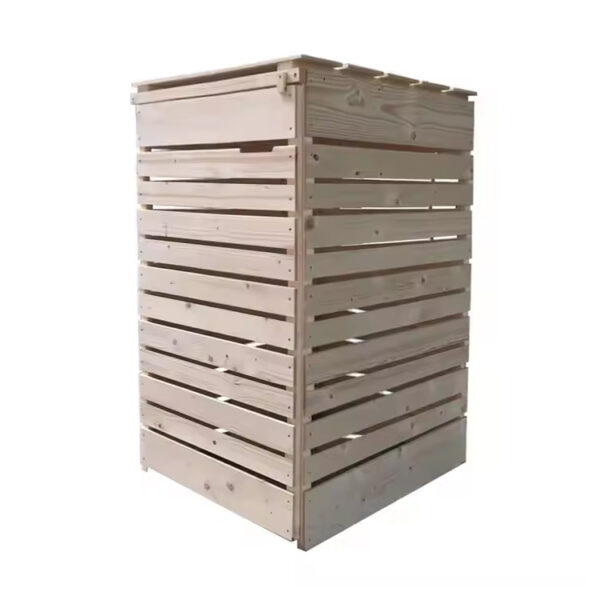 Rectangular Open-Top Wooden Garden Waste Storage Cabinet