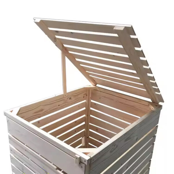 Rectangular Open-Top Wooden Garden Waste Storage Cabinet