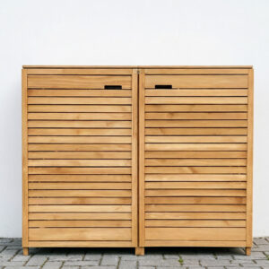 Slatted Double Wheelie Bin Storage Unit