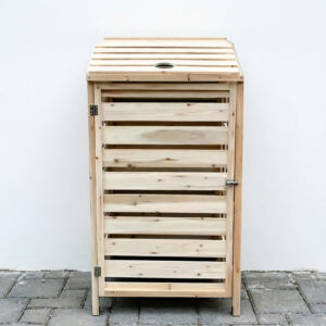 Slatted Wooden Single Wheelie Bin Storage Shed