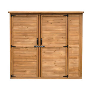 Solid Wood 3-Door Lean-To Garden Storage Shed