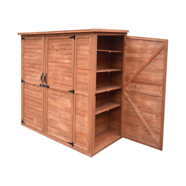 Three-Door Lean-To Garden Storage Cabinet