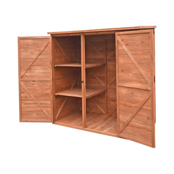 Three-Door Lean-To Garden Storage Cabinet