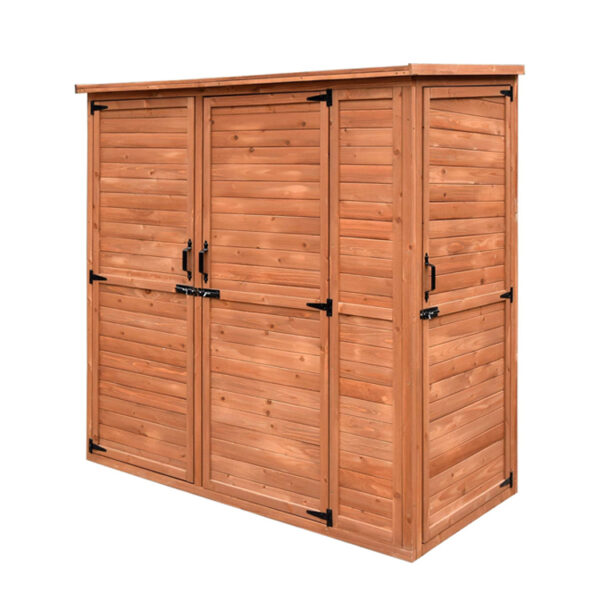 Three-Door Lean-To Garden Storage Cabinet
