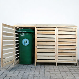 Triple Wooden Wheelie Bin Storage Shed