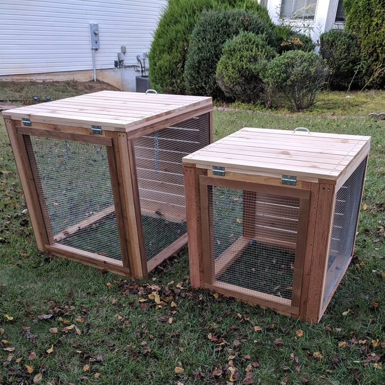 Ventilated Compost Bin with Removable Panels and Galvanized Mesh​