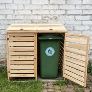 Wheelie Bin Shed Solid Wood 1320x780x1250​mm