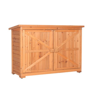 Wood Double-Door Garden Storage Shed with Asphalt Roof