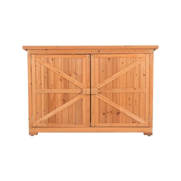 Wood Double-Door Garden Storage Shed with Asphalt Roof - Image 4