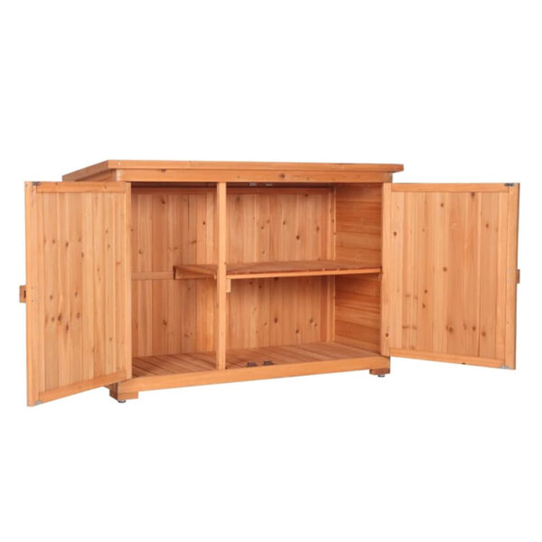 Wood Double-Door Garden Storage Shed with Asphalt Roof - Image 3