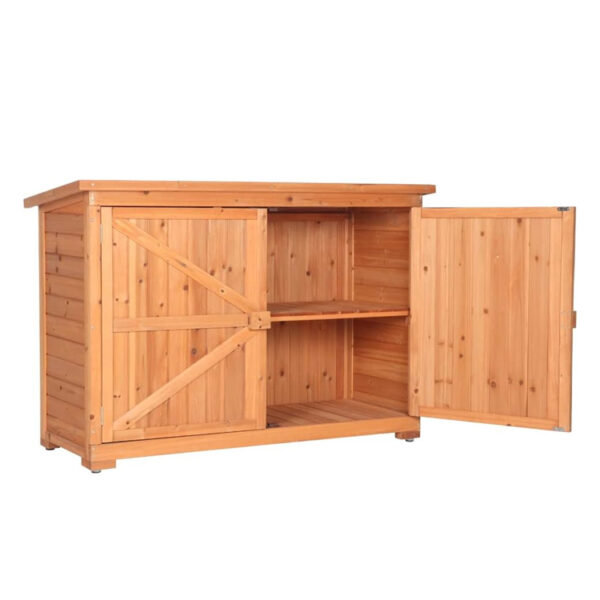 Wood Double-Door Garden Storage Shed with Asphalt Roof - Image 2