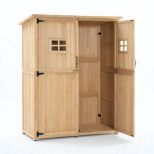 Wood Garden Storage Shed with Asphalt Roof and Windows
