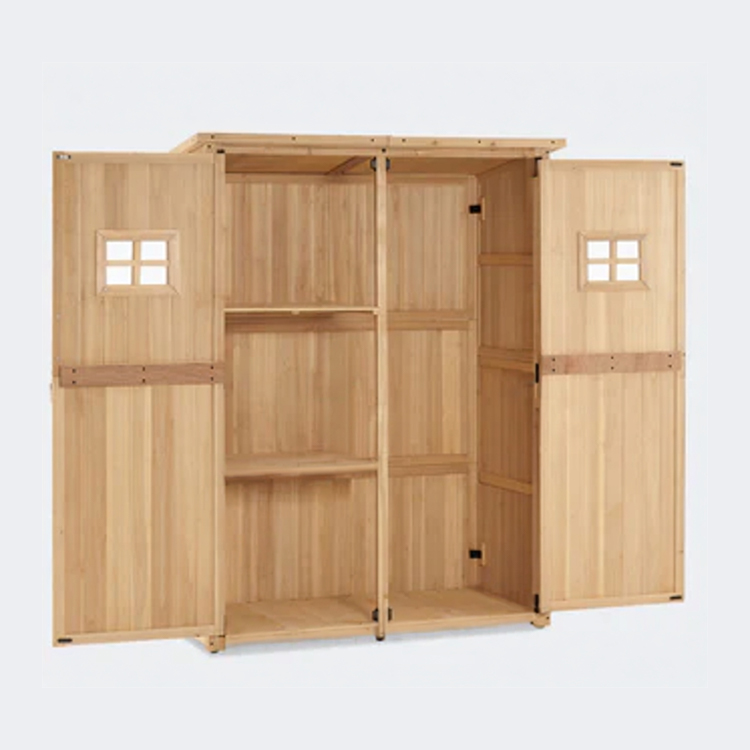 Wood Garden Storage Shed with Asphalt Roof and Windows