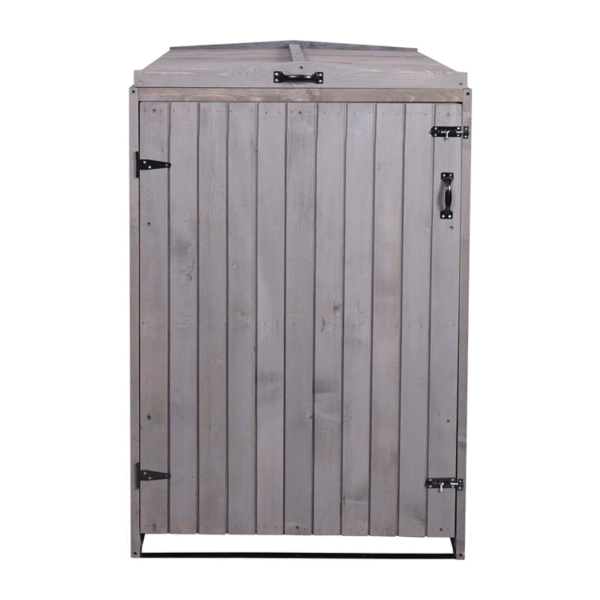 Wood Trash Bin Cover with Lockable Lid