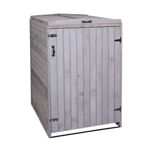 Wood Trash Bin Cover with Lockable Lid