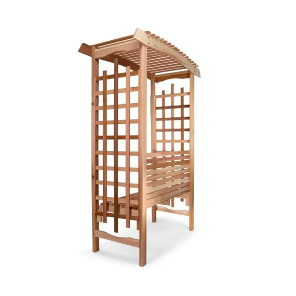 Wooden Garden Pergola Arch with Bench