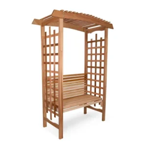 Wooden Garden Pergola Arch with Bench