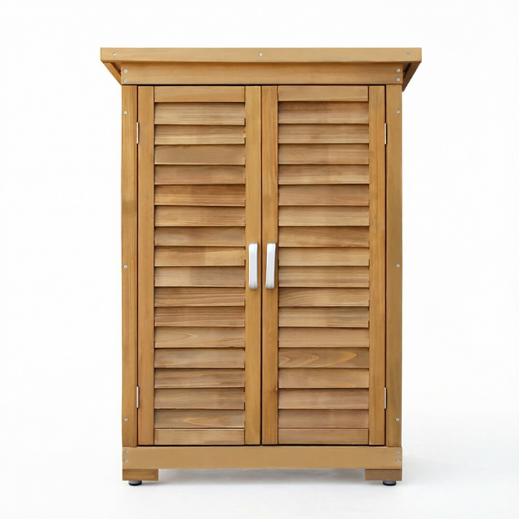 Wooden Garden Storage Cabinet with Shuttered Doors
