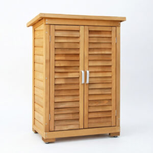 Wooden Garden Storage Cabinet with Shuttered Doors