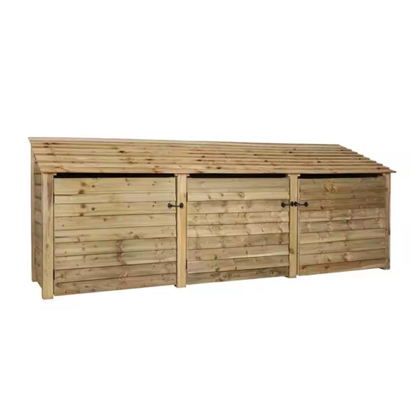 Wooden Log Storage Cabinet with Doors