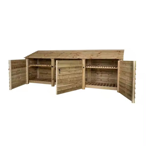 Wooden Log Storage Cabinet with Doors