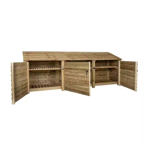 Wooden Log Storage Cabinet with Doors