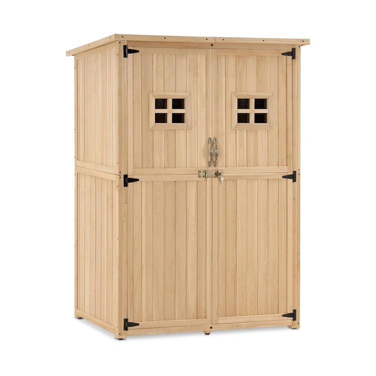 Wooden Outdoor Garden Shed with 2 Shelves