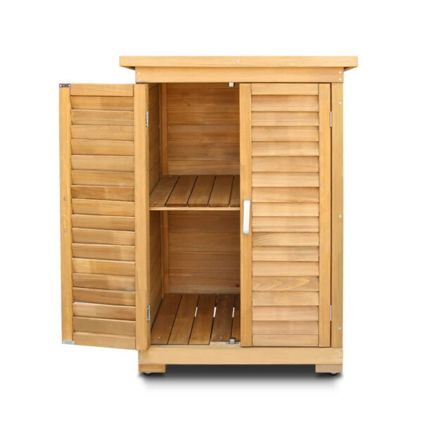 Wooden Outdoor Storage Cabinet with Adjustable Shelf